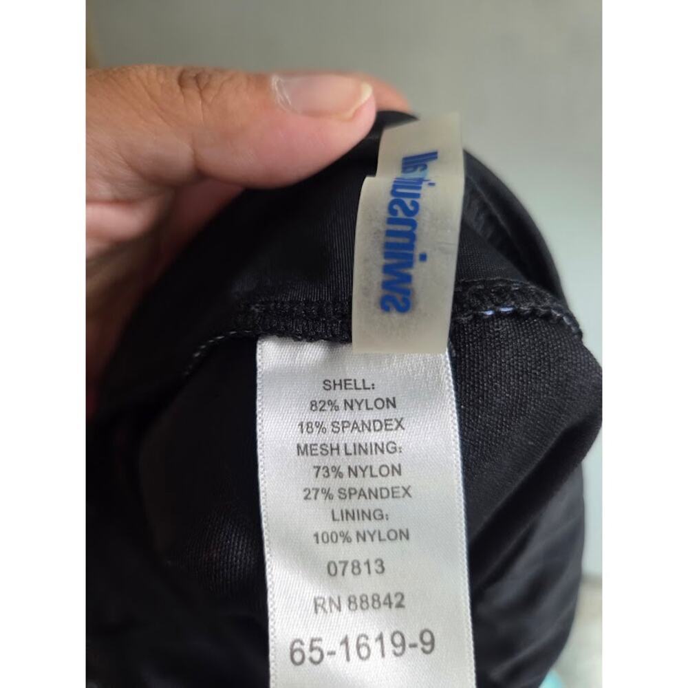 NWOT Swimsuits for All Black w/Blue Polka Dots 2 Pieces Full Bottom Bikini sz 20 - Picture 8 of 8